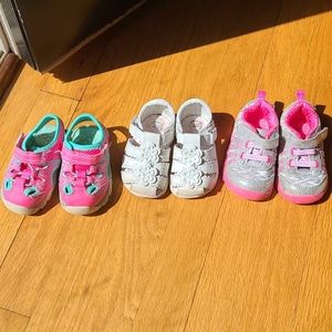 Bundle of 3 infant girls size 3 shoes